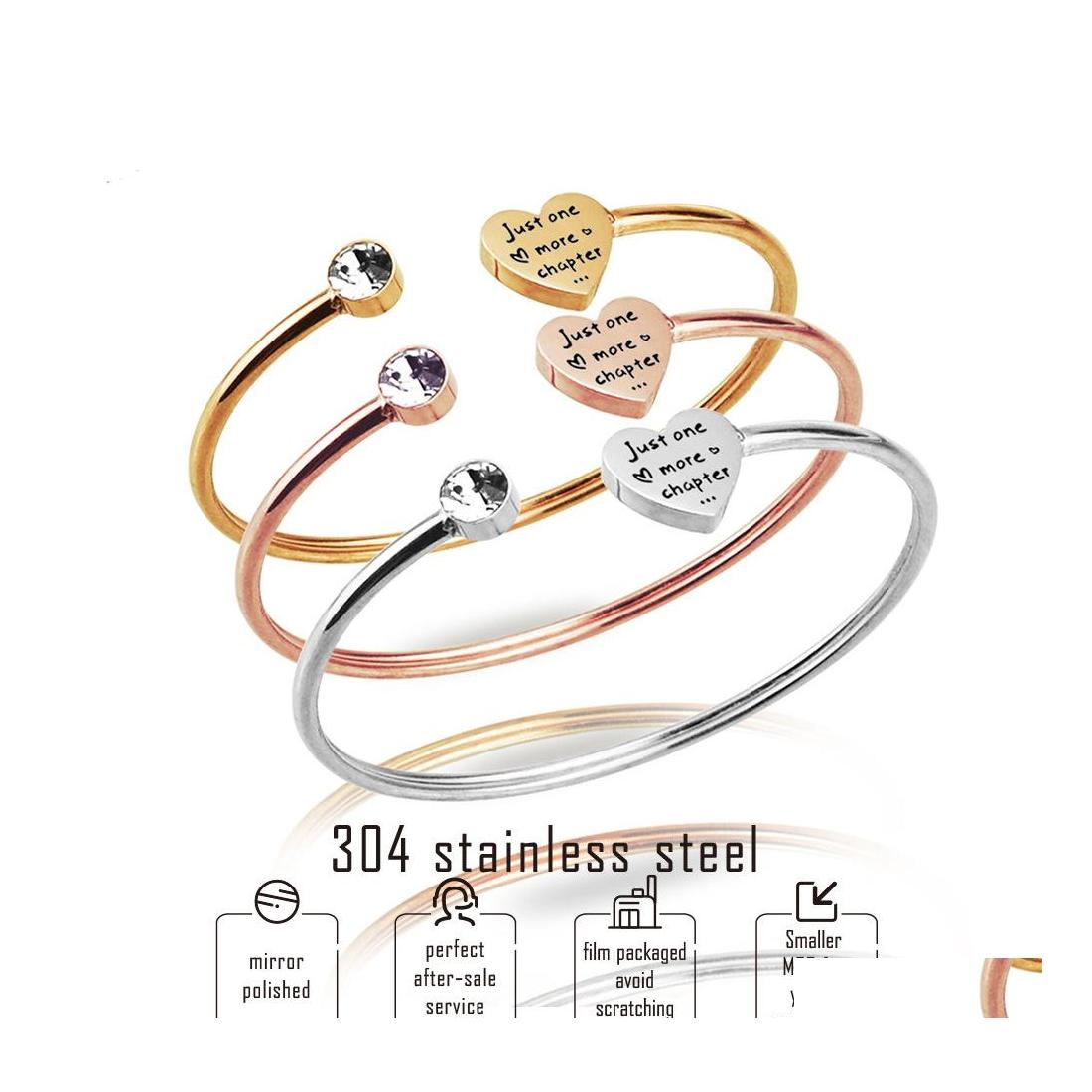 Cuff Just One More Chapter Inspirational Bangle For Women Men Love Heart Crystal Open Bracelets Stainless Steel Never Fade Fashion D Othdb
Cuff Just One More Chapter Inspirational Bangle For Women Men Love Heart Crystal Open Bracelets Stainless Steel Never Fade Fashion D Othdb