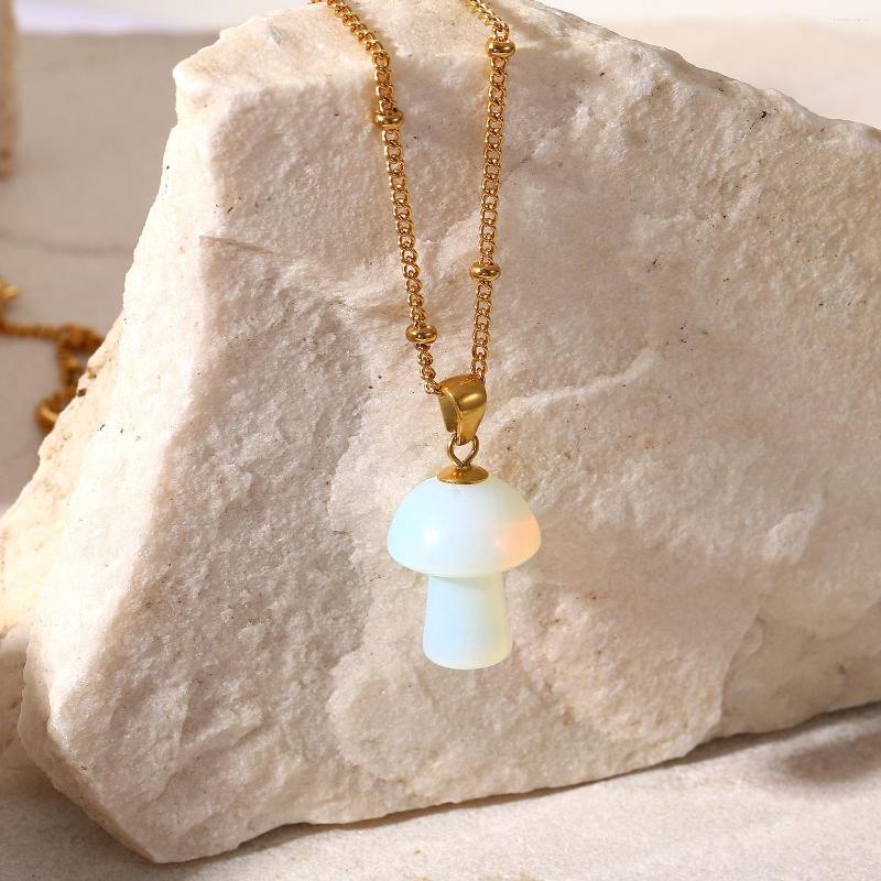 Pendant Necklaces Europe And America White Stone Mushroom Necklace INS Fashion Personality Stainless Steel Women Pendants Man
Pendant Necklaces Europe And America White Stone Mushroom Necklace INS Fashion Personality Stainless Steel Women Pendants Man