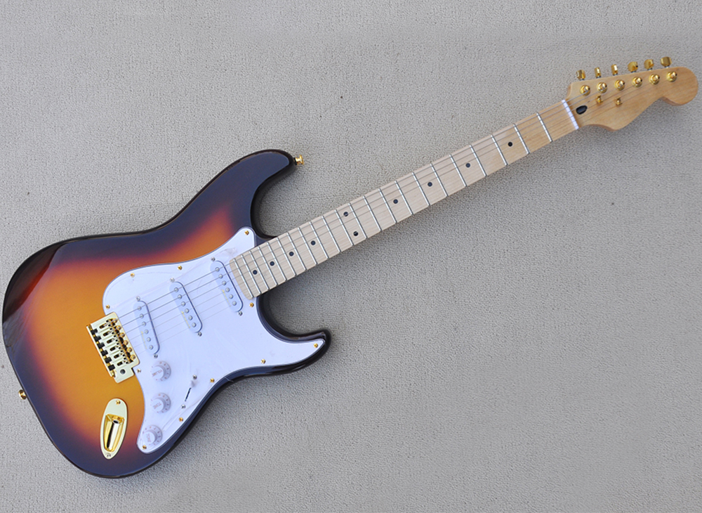 Tobacco Sunburst Electric Guitar with Maple Fretboard Gold Hardware Can be Customized as Request
Tobacco Sunburst Electric Guitar with Maple Fretboard Gold Hardware Can be Customized as Request