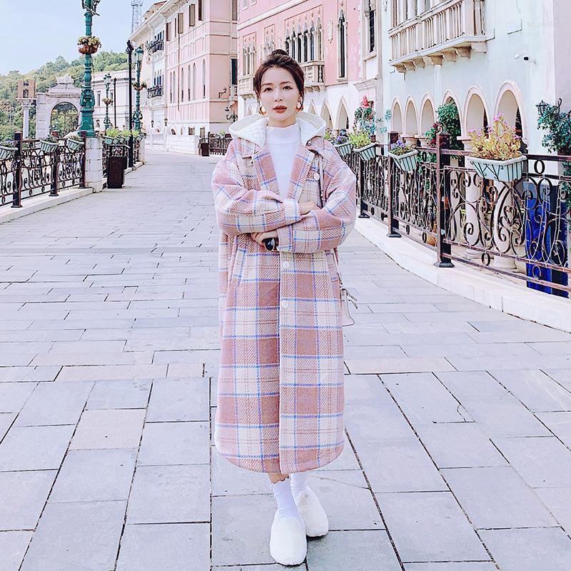 Women' Wool & Blends Woolen Coat 2023 Winter Korean Loose Long Pink Plaid Hooded Jacket Female Temperament Commuting Casual Fashion Ladies
Women' Wool & Blends Woolen Coat 2023 Winter Korean Loose Long Pink Plaid Hooded Jacket Female Temperament Commuting Casual Fashion Ladies