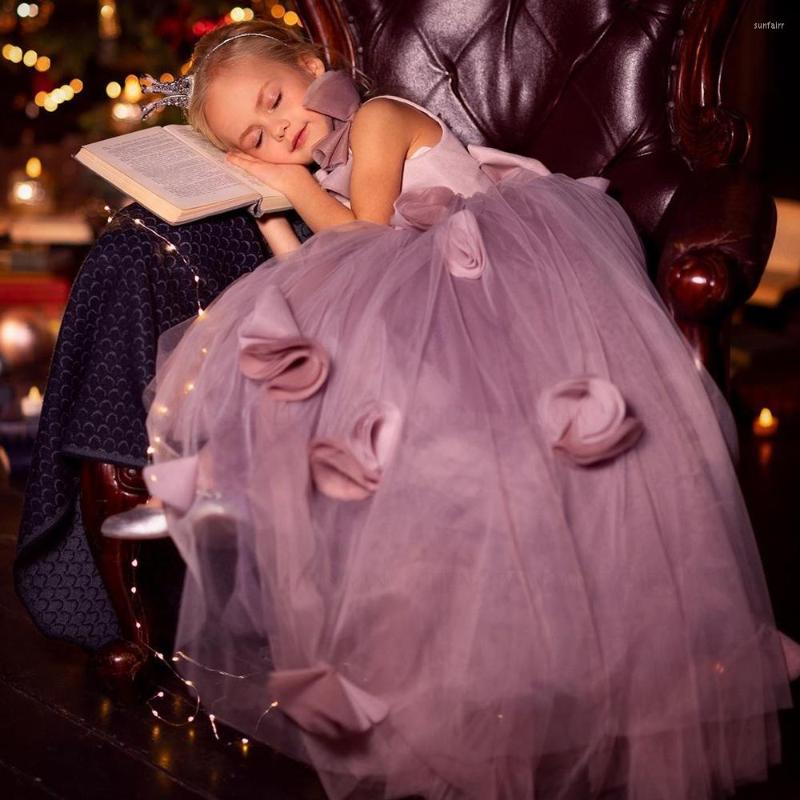 Girl Dresses Exquisite Flower Girls 2023 3D Purple A-Line Puffy Kids Wedding Party Dress Sweep Train Long Princess Gowns
Girl Dresses Exquisite Flower Girls 2023 3D Purple A-Line Puffy Kids Wedding Party Dress Sweep Train Long Princess Gowns