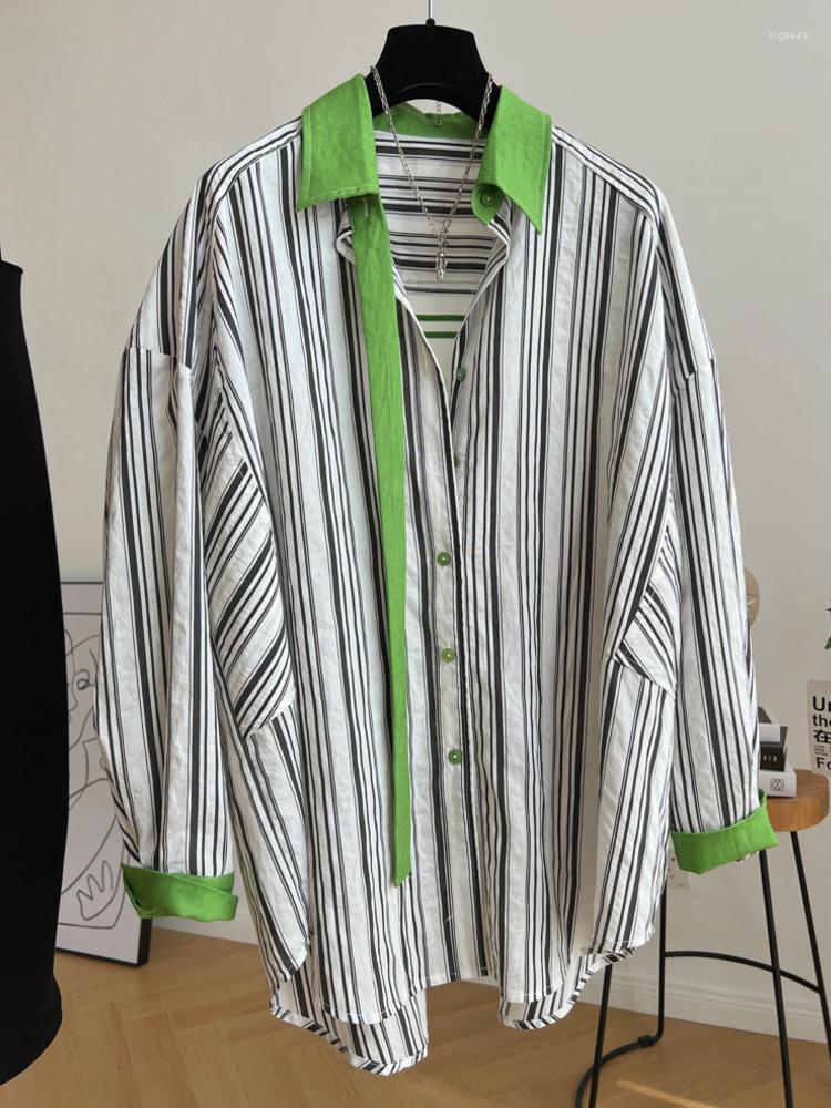 Women's Blouses Stripe Contrasting Colors Shirt Women Loose 2023 Spring Autumn Fashion Trend Lapel Long Sleeve Single-breasted Casual Blouse, Striped
Women's Blouses Stripe Contrasting Colors Shirt Women Loose 2023 Spring Autumn Fashion Trend Lapel Long Sleeve Single-breasted Casual Blouse, Striped