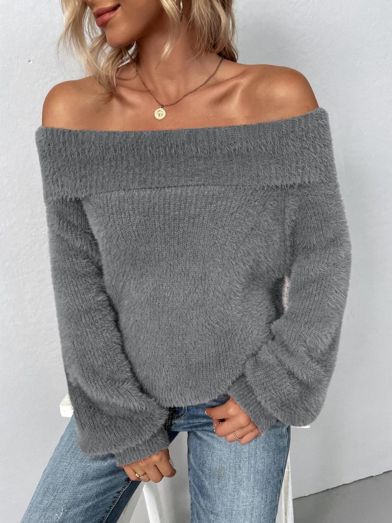Women' Sweaters Women Solid Color Off Shoulder Sweater Elegant Ladies Long Sleeve Knitwear Pullover For Autumn Winter Simple Jumpers 2023, Purple
Women' Sweaters Women Solid Color Off Shoulder Sweater Elegant Ladies Long Sleeve Knitwear Pullover For Autumn Winter Simple Jumpers 2023, Purple