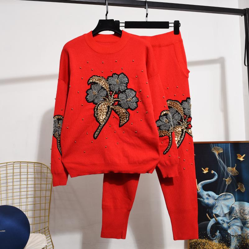 Women's Two Piece Pants Spring Fashion Knitted Set Women Loose Tracksuits Long Sleeve Knit Pullover Sweater Pencil Outfits FemaleWomen's, Red
Women's Two Piece Pants Spring Fashion Knitted Set Women Loose Tracksuits Long Sleeve Knit Pullover Sweater Pencil Outfits FemaleWomen's, Red