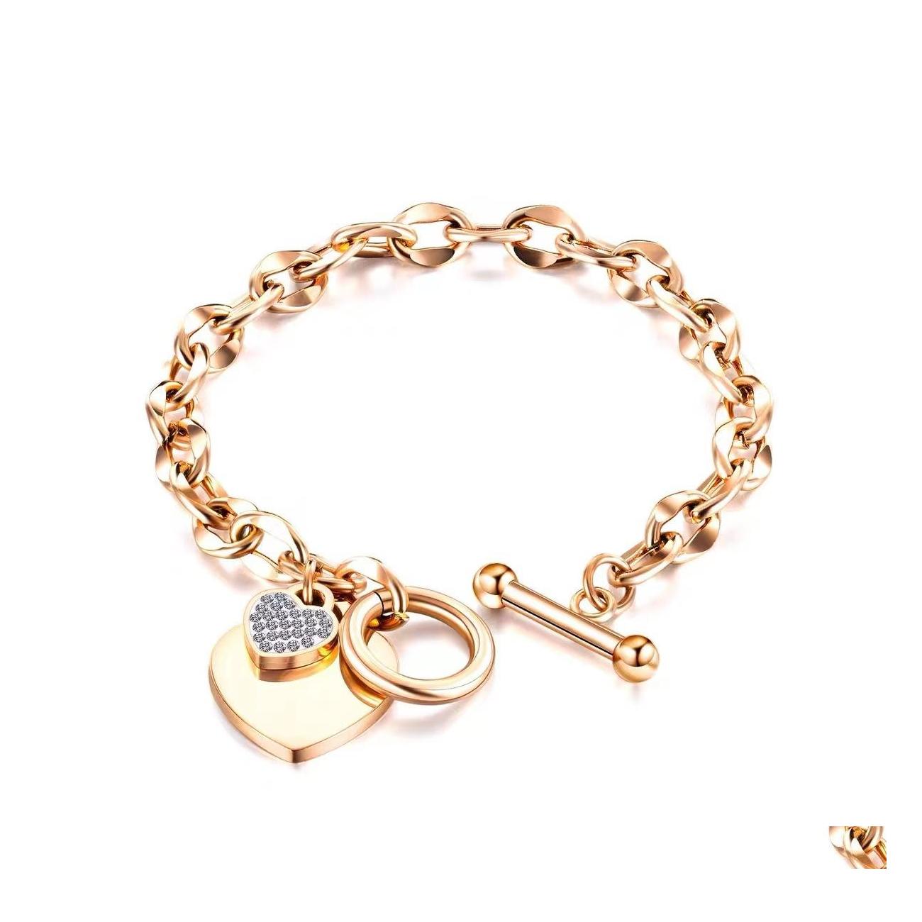 Charm Bracelets Fashion Jewelry Love Inlaid Diamond Bracelet Ot Button Stainless Steel Chain Drop Delivery Dhsde
Charm Bracelets Fashion Jewelry Love Inlaid Diamond Bracelet Ot Button Stainless Steel Chain Drop Delivery Dhsde