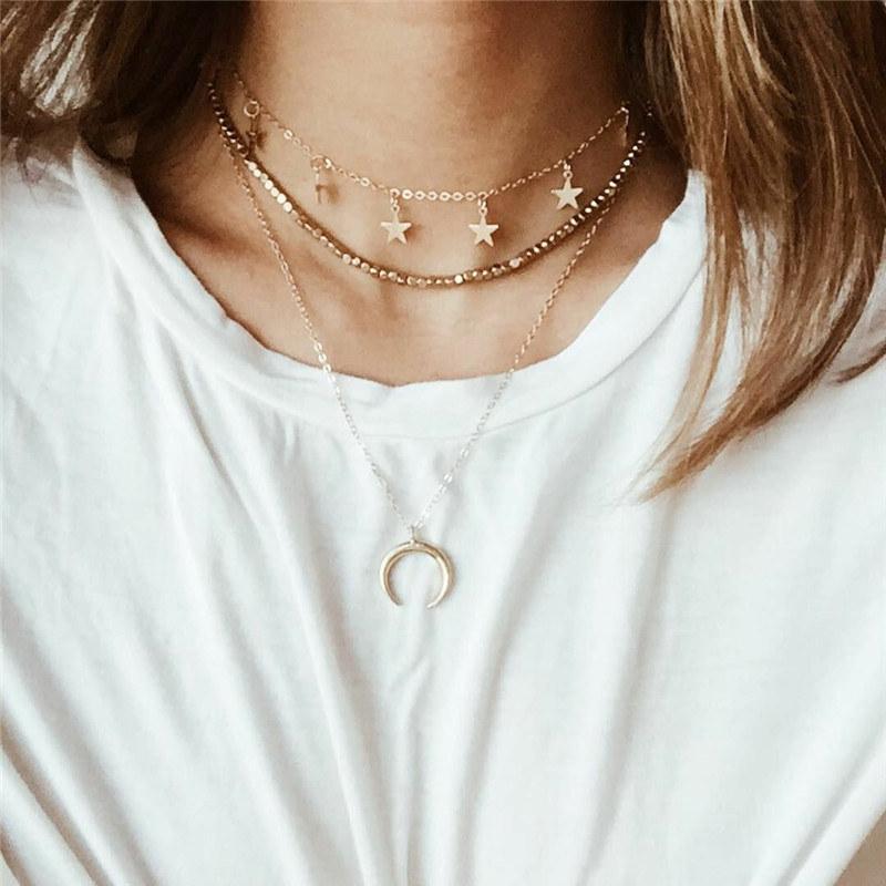 Pendant Necklaces Fashion Minimalist Star & Moon For Women Statement Beads Choker Jewelry Accessories
Pendant Necklaces Fashion Minimalist Star & Moon For Women Statement Beads Choker Jewelry Accessories