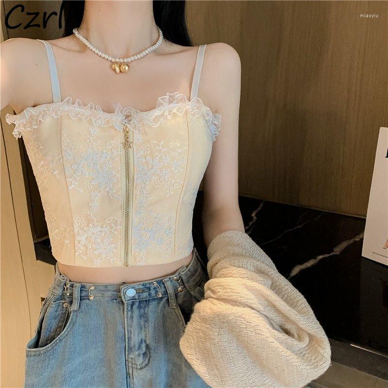 Women's Tanks Camisole Women Lace Design Crop Top Zip-up Summer Basic Fashion All-match Sexy Clothing Classic Romantic Aesthetic Korean, Black
Women's Tanks Camisole Women Lace Design Crop Top Zip-up Summer Basic Fashion All-match Sexy Clothing Classic Romantic Aesthetic Korean, Black