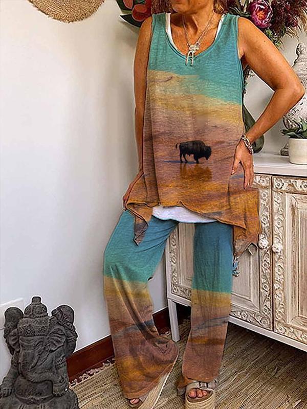 Women' Two Piece Pants 2023 Women Clothing Spring Summer Set Indie Folk Print Casual Tank And Pant, 3505
Women' Two Piece Pants 2023 Women Clothing Spring Summer Set Indie Folk Print Casual Tank And Pant, 3505