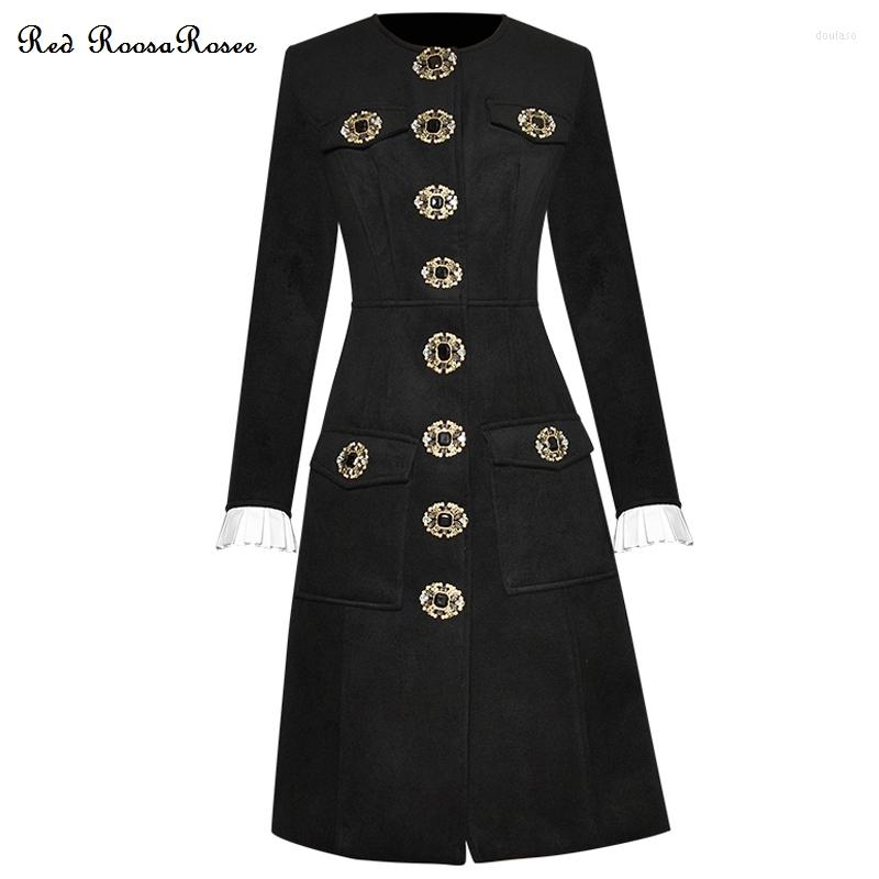 Women' Jackets Red RoosaRosee Luxury Diamonds Buttons Elegant Long Sleeve O-neck Fashion Black Coat Overcoat 2023 Spring Autumn Women, Color
Women' Jackets Red RoosaRosee Luxury Diamonds Buttons Elegant Long Sleeve O-neck Fashion Black Coat Overcoat 2023 Spring Autumn Women, Color
