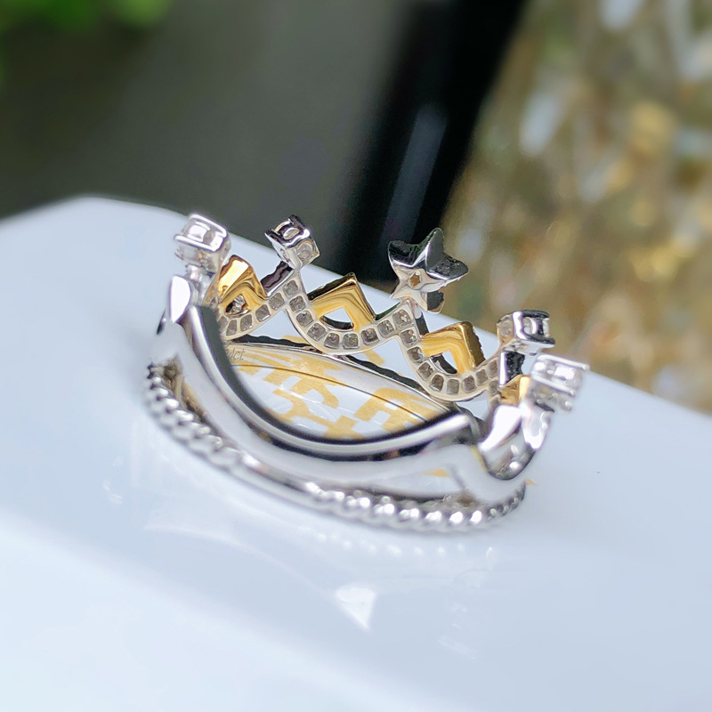 Sterg Sier Topaz Ring: 2024 Wedding Jewelry, Yellow CZ Dia Zircon Crown Star Ring