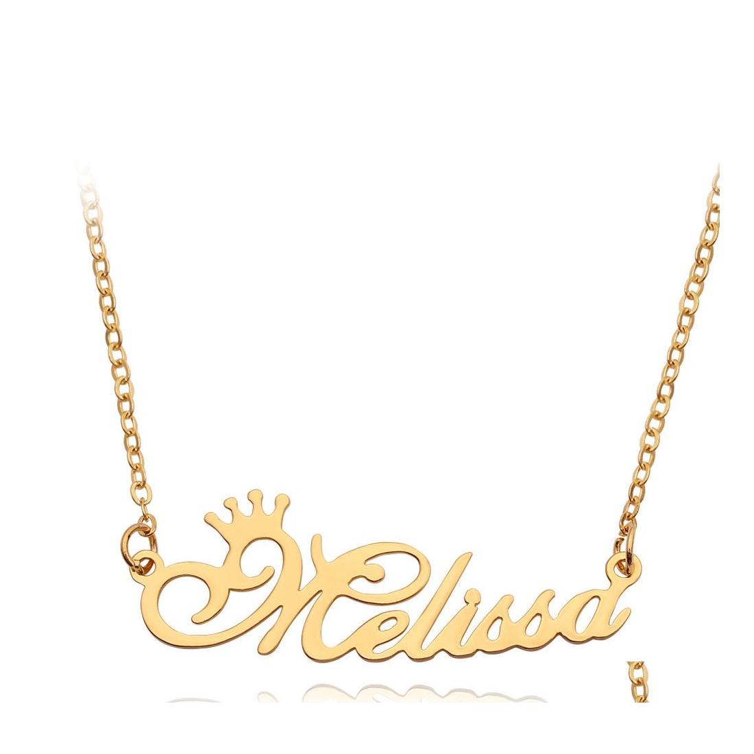 Pendant Necklaces Personalized Custom English Name Bracelet For Women Men Stainless Steel Letter Charm Gold Sier Chains Fashion Drop Otflg 
Pendant Necklaces Personalized Custom English Name Bracelet For Women Men Stainless Steel Letter Charm Gold Sier Chains Fashion Drop Otflg