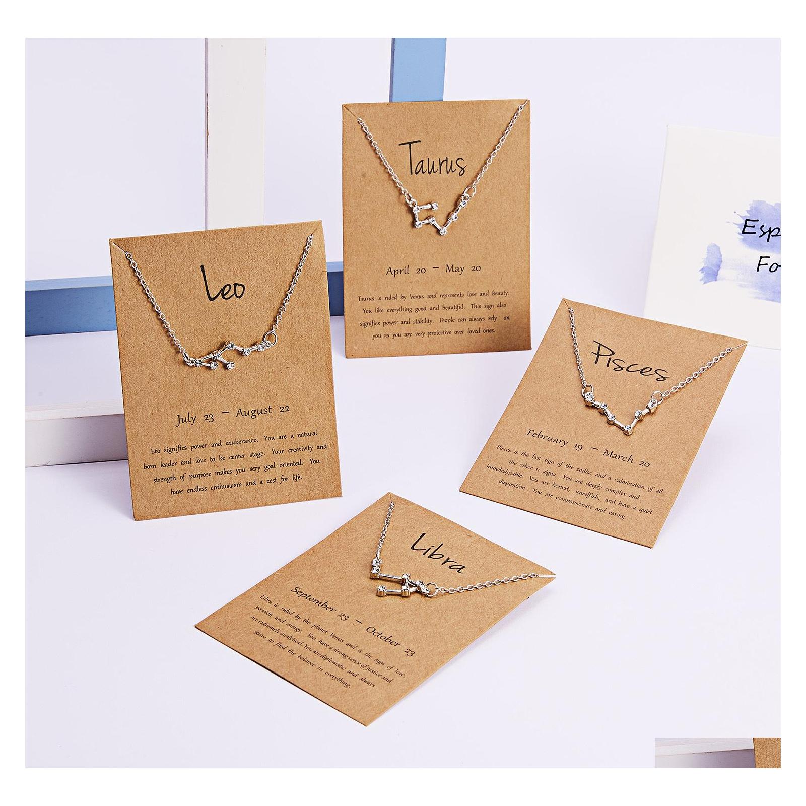 Pendant Necklaces Fashion Crystal 12 Zodiac Sign With Gift Card Constellation Horoscope Gold Sier Chains Luxury Jewelry In Bk Drop D Otcat
Pendant Necklaces Fashion Crystal 12 Zodiac Sign With Gift Card Constellation Horoscope Gold Sier Chains Luxury Jewelry In Bk Drop D Otcat