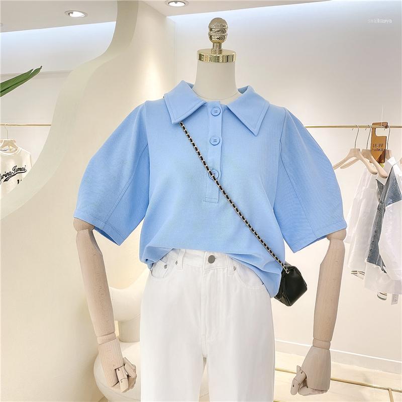 Women's T Shirts Summer Fashion Lapel Button Shirt Solid Color Korean Style Puff Sleeve Short Tops, Black
Women's T Shirts Summer Fashion Lapel Button Shirt Solid Color Korean Style Puff Sleeve Short Tops, Black