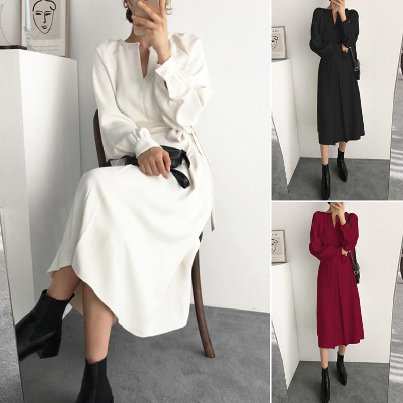 Casual Dresses Stylish Sundress 2023 Elegant Women Dress Autumn V Neck Long Sleeve Solid Chic Party Office Vestidos Female Plus Size, Black
Casual Dresses Stylish Sundress 2023 Elegant Women Dress Autumn V Neck Long Sleeve Solid Chic Party Office Vestidos Female Plus Size, Black