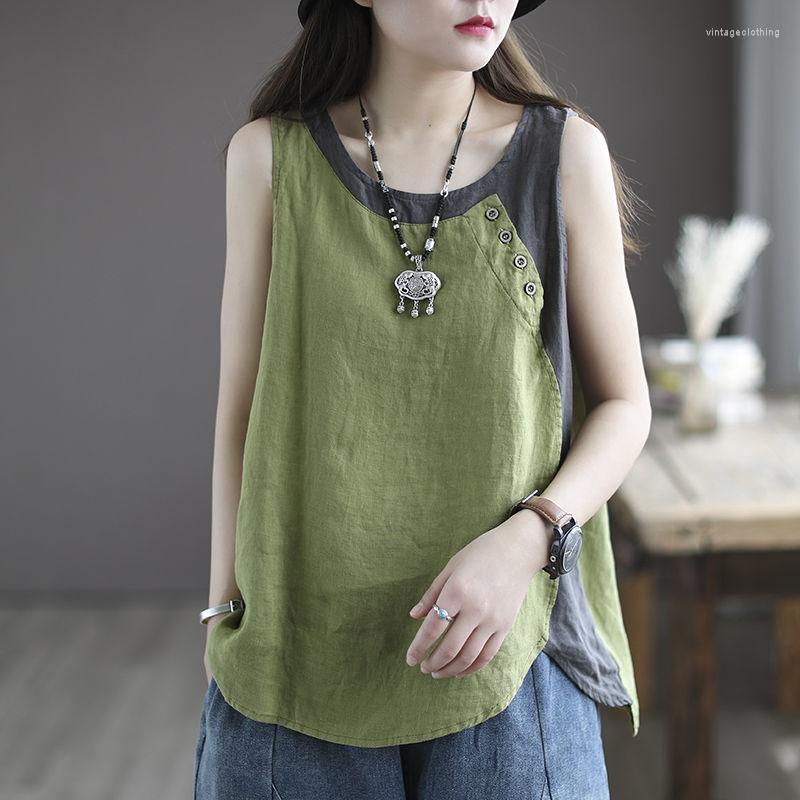 Women's Tanks Cotton And Linen Summer Women's Thin Loose Casual Asymmetric Stitching Sleeveless Vest, Gray
Women's Tanks Cotton And Linen Summer Women's Thin Loose Casual Asymmetric Stitching Sleeveless Vest, Gray