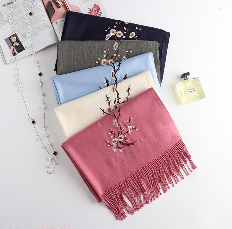 Scarves Autumn Winter Plum Blossom Embroidery Imitation Cashmere Scarf Women Marriage Wild Long Embroidered Shawl Dual-use Blanket
Scarves Autumn Winter Plum Blossom Embroidery Imitation Cashmere Scarf Women Marriage Wild Long Embroidered Shawl Dual-use Blanket