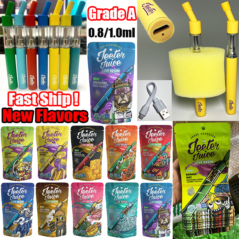 JEETER Juice LIVE RESIN Disposable E Cigarette Straw Device Pods 1ml 0.5ml A Grade Rechargeable Vape Pen Cartridges 180mah 10 Colors Oil Carts Wax Dab Kits Empty USB 
JEETER Juice LIVE RESIN Disposable E Cigarette Straw Device Pods 1ml 0.5ml A Grade Rechargeable Vape Pen Cartridges 180mah 10 Colors Oil Carts Wax Dab Kits Empty USB