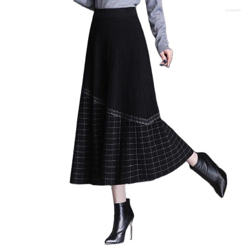 Skirts Knitted Plaid Skirt Female Autumn And Winter Hew High-Waist Mid-Length A-Line Thickened Thin Large Long, Black
Skirts Knitted Plaid Skirt Female Autumn And Winter Hew High-Waist Mid-Length A-Line Thickened Thin Large Long, Black