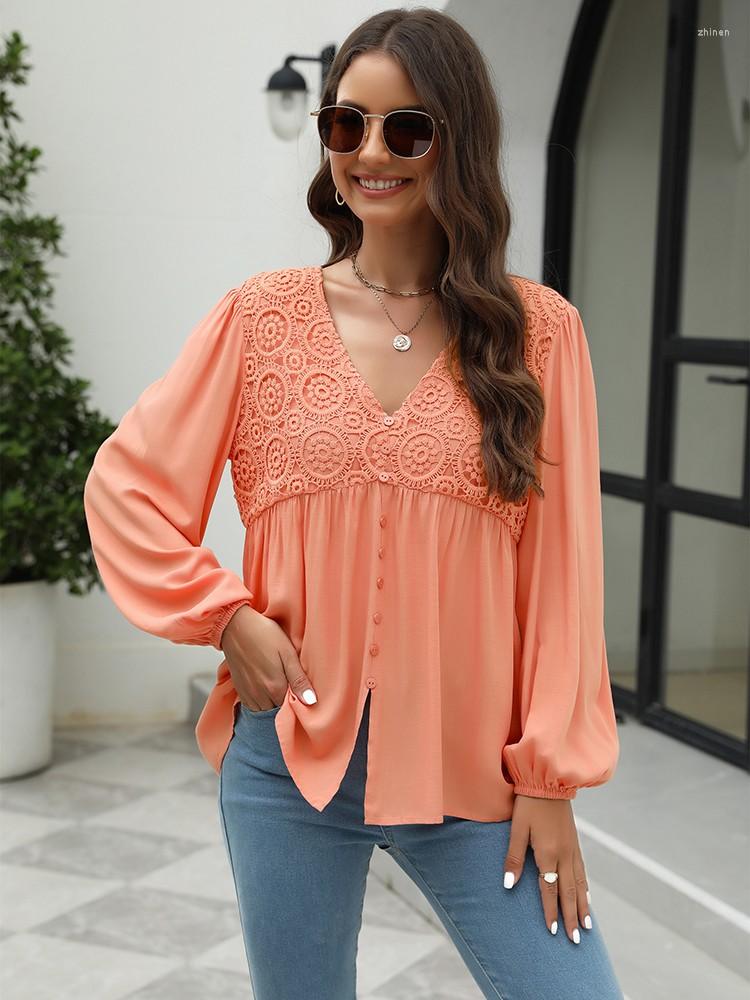 Women' Blouses Autumn For Women 2023 Fashion Lace Patchwork V Neck Long Sleeve Elegant Casual Ladies Tops Oversize Office Work Shirts, White
Women' Blouses Autumn For Women 2023 Fashion Lace Patchwork V Neck Long Sleeve Elegant Casual Ladies Tops Oversize Office Work Shirts, White