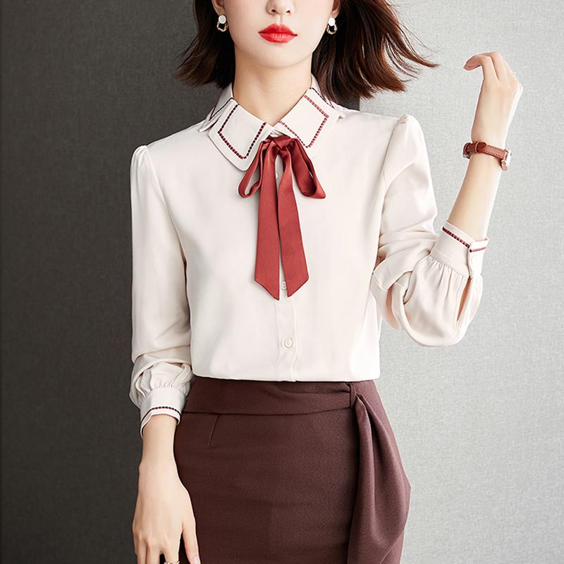 Women' Blouses Elegant Office Lady Long Sleeve Shirts Spring Autumn Tops Casual Turn Down Collar Clothing With Bow Buttons Women, Picture shown
Women' Blouses Elegant Office Lady Long Sleeve Shirts Spring Autumn Tops Casual Turn Down Collar Clothing With Bow Buttons Women, Picture shown