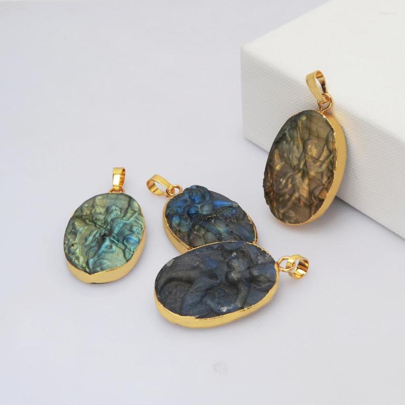 Pendant Necklaces BOROSA 5PCS Design Gold Plated Oval Labradorite Carved Charm Druzy Gems For Necklace Jewelry G2026
Pendant Necklaces BOROSA 5PCS Design Gold Plated Oval Labradorite Carved Charm Druzy Gems For Necklace Jewelry G2026