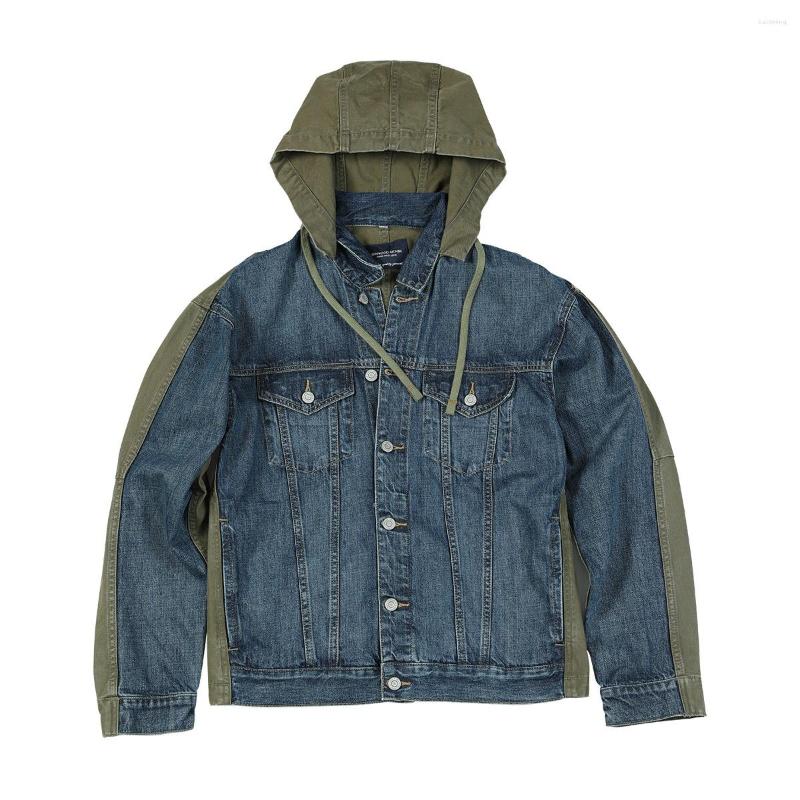 Men's Jackets Green Stitching Army Jacket Men Cargo Hooded Jeans Outerwear Fashion Loose Patchwork Denim Male, Army green
Men's Jackets Green Stitching Army Jacket Men Cargo Hooded Jeans Outerwear Fashion Loose Patchwork Denim Male, Army green