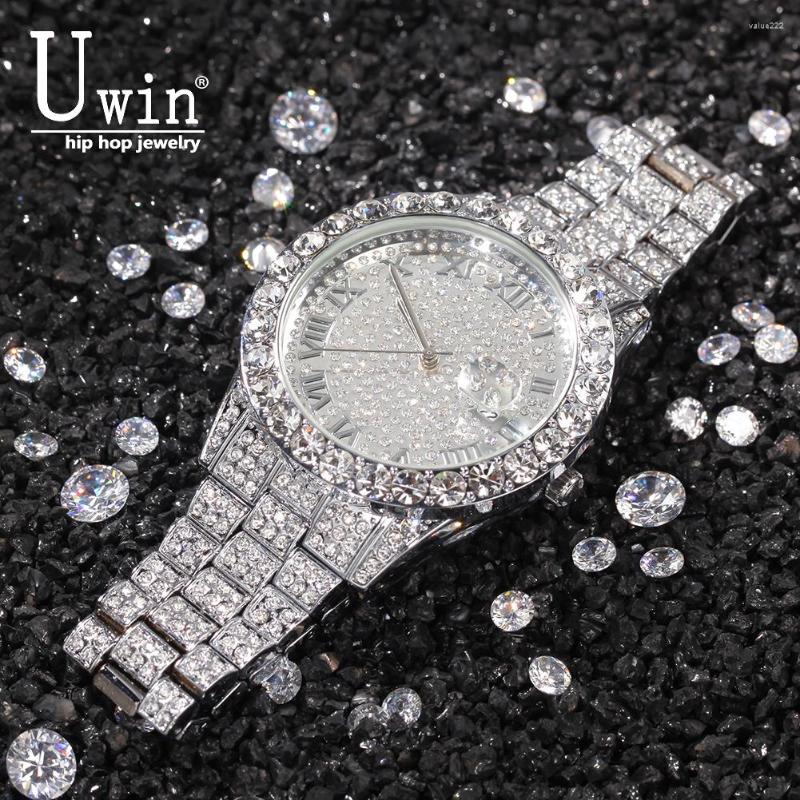 Wristwatches Uwin Big Dial Business Men Watches Full Iced Out Stainless Steel Fashion Luxury Rhinestones Quartz Watch, Gold
Wristwatches Uwin Big Dial Business Men Watches Full Iced Out Stainless Steel Fashion Luxury Rhinestones Quartz Watch, Gold