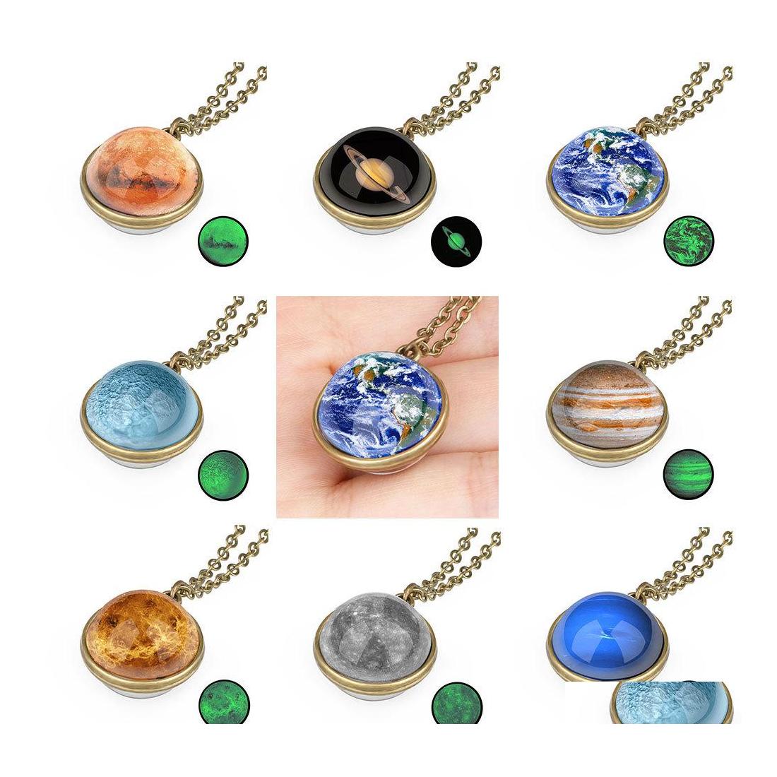 Pendant Necklaces Glow In The Dark Double Side Glass Ball Necklace Earth Planet Pattern Personality Jewelry Solar System Galaxy Astr Otadq
Pendant Necklaces Glow In The Dark Double Side Glass Ball Necklace Earth Planet Pattern Personality Jewelry Solar System Galaxy Astr Otadq