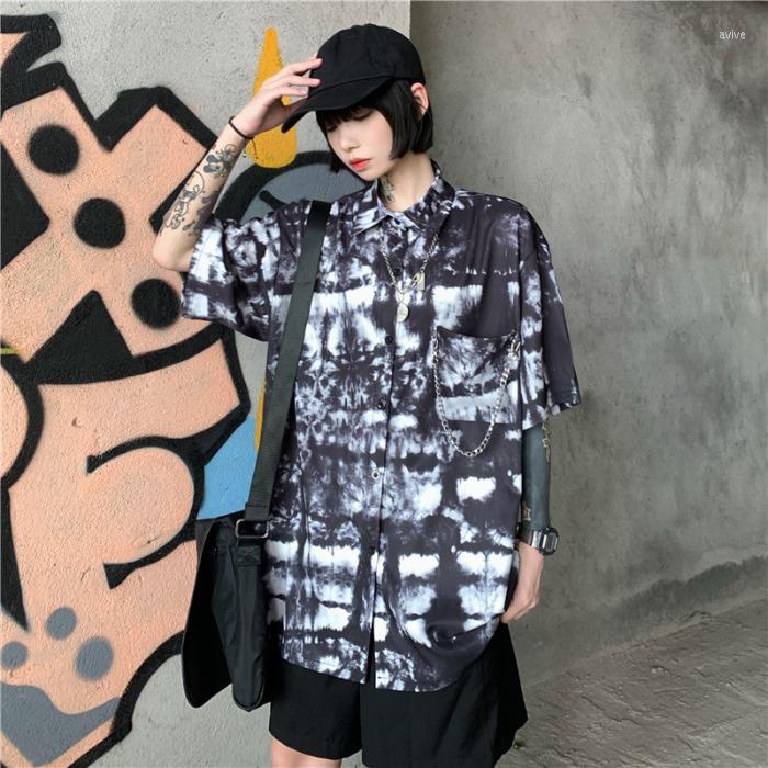 Women's Blouses Dark Summer Loose Korean Style Tie Dyed Harajuku Half-sleeve Shirt Vintage Men And Women Tops Unisex Streetwear Camisa, Black
Women's Blouses Dark Summer Loose Korean Style Tie Dyed Harajuku Half-sleeve Shirt Vintage Men And Women Tops Unisex Streetwear Camisa, Black