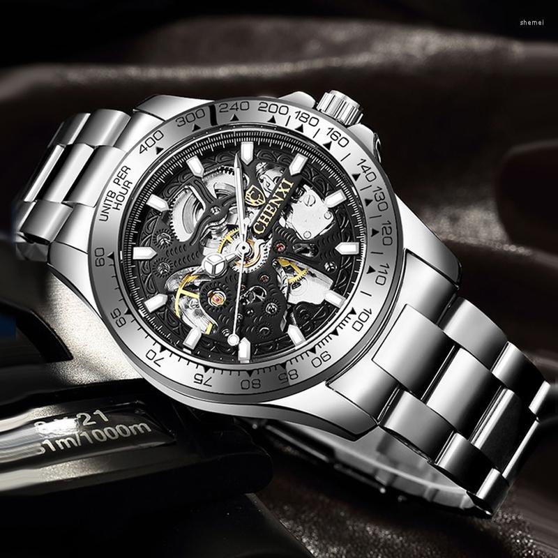 Wristwatches Relogio Masculino CHENXI Mechanical Watch Men Skeleton Automatic Stainless Steel Man Male Clock, Black a
Wristwatches Relogio Masculino CHENXI Mechanical Watch Men Skeleton Automatic Stainless Steel Man Male Clock, Black a