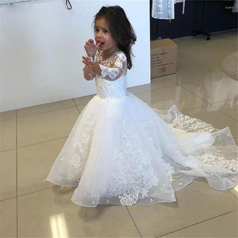 Girl Dresses Gy For Holy Communion Pageant Gown Fashion White Flower Lace Applique Long Sleeve Wedding O-Neck, Ivory
Girl Dresses Gy For Holy Communion Pageant Gown Fashion White Flower Lace Applique Long Sleeve Wedding O-Neck, Ivory