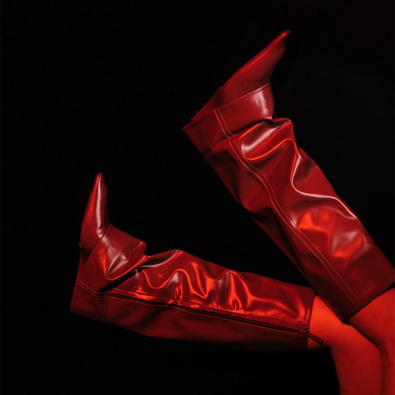 Boots 2023 Trousers Fashion Fake Pans Legs High Heel Pointed Black Cow Patent Leather Women's, Picture shown
Boots 2023 Trousers Fashion Fake Pans Legs High Heel Pointed Black Cow Patent Leather Women's, Picture shown