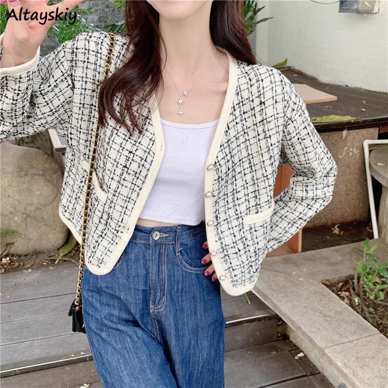 Women's Jackets Autumn Crop Women V-neck Temperament Korean Ins Fashion Coats Tender Young Female All-match Chic Elegant, Brown
Women's Jackets Autumn Crop Women V-neck Temperament Korean Ins Fashion Coats Tender Young Female All-match Chic Elegant, Brown