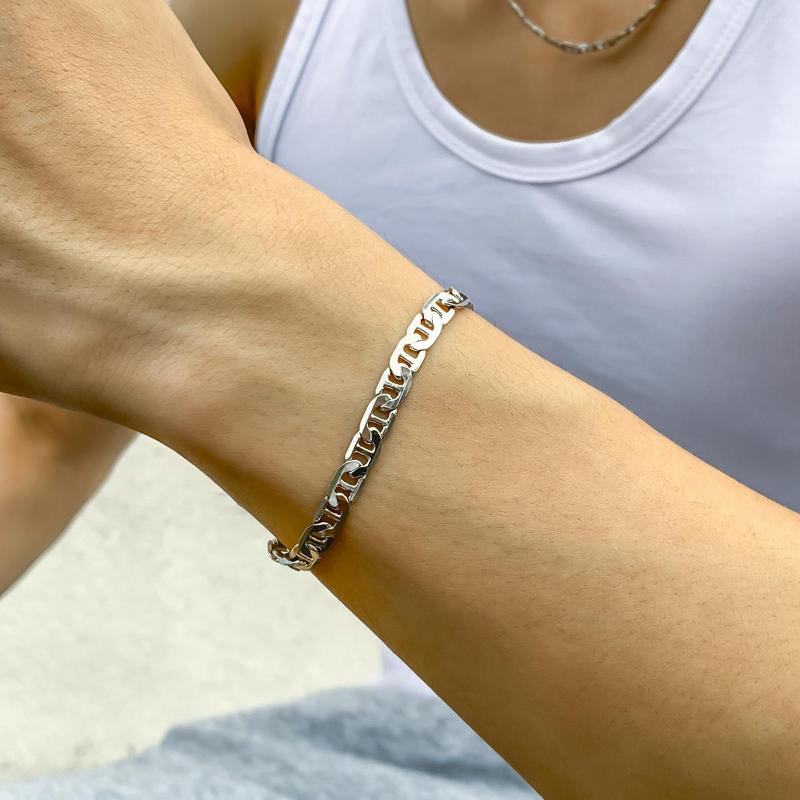 Link Bracelets KunJoe Punk Curb Cuban Hard Chain For Men Simple Classic Silver Color Wristband Male Wholesale Jewelry Gift
Link Bracelets KunJoe Punk Curb Cuban Hard Chain For Men Simple Classic Silver Color Wristband Male Wholesale Jewelry Gift