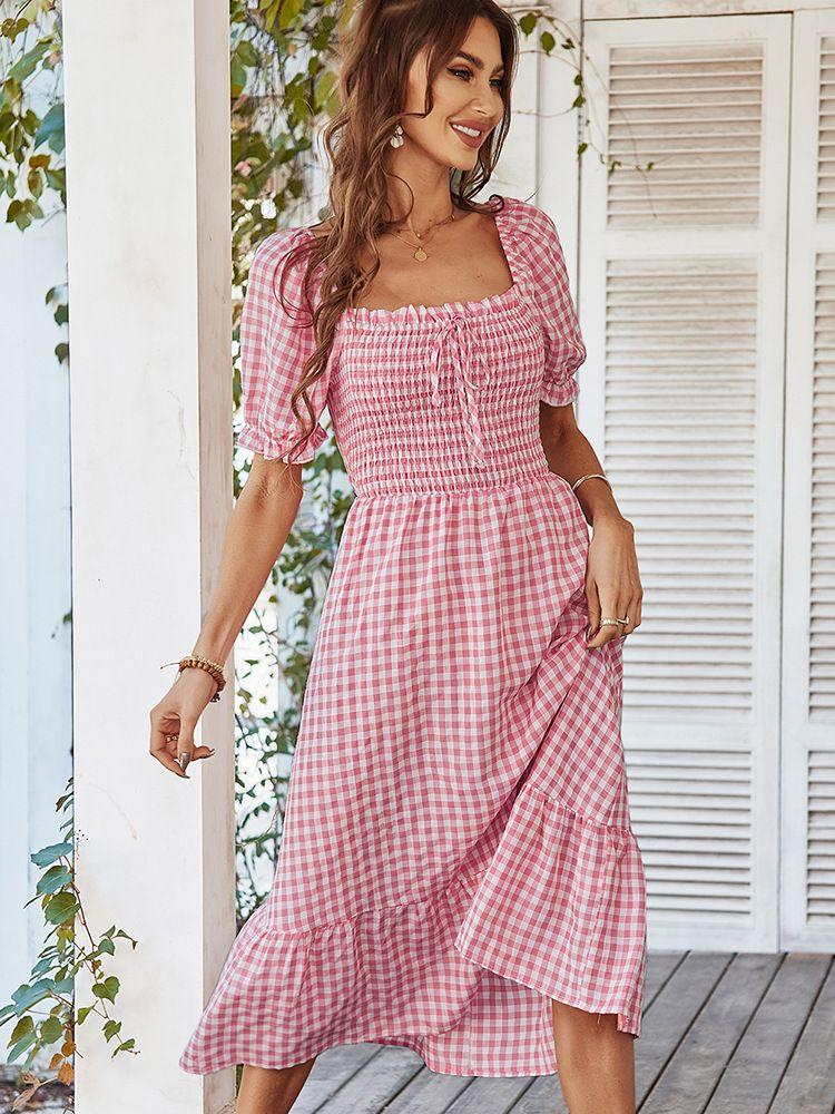Casual Dresses Ladies Vintage Print Plaid Summer Dress Women Bohemian Long Party Beach Sundress Female Vestidos Robe Femme, Green
Casual Dresses Ladies Vintage Print Plaid Summer Dress Women Bohemian Long Party Beach Sundress Female Vestidos Robe Femme, Green