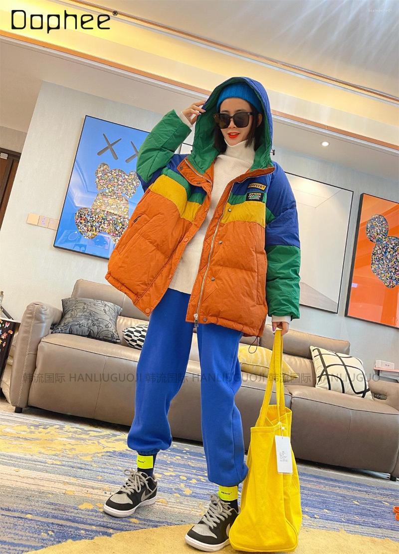 Women's Trench Coats Fashionable Stitching Contrast Color Loose Hooded Down Jacket Women's Winter Thick Mid-Length Oversized White Duck, Black
Women's Trench Coats Fashionable Stitching Contrast Color Loose Hooded Down Jacket Women's Winter Thick Mid-Length Oversized White Duck, Black