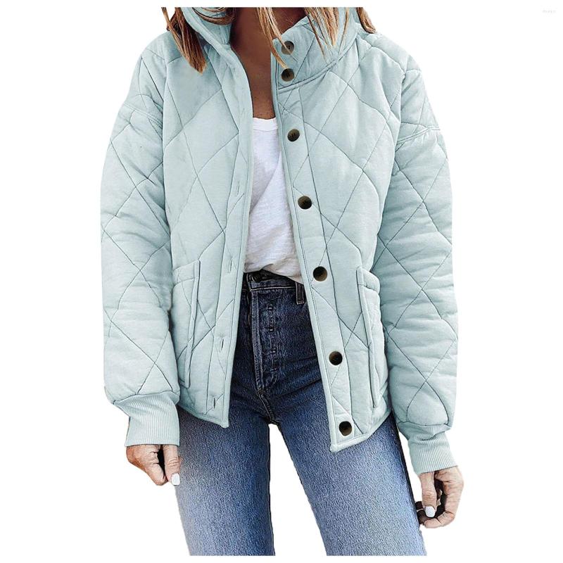Women's Jackets Womens Solid Color Coat Lightweight Jacket Button Long Sleeve Stand Collar Warm Winter Outwears Chaqueta Mujer, Gray
Women's Jackets Womens Solid Color Coat Lightweight Jacket Button Long Sleeve Stand Collar Warm Winter Outwears Chaqueta Mujer, Gray
