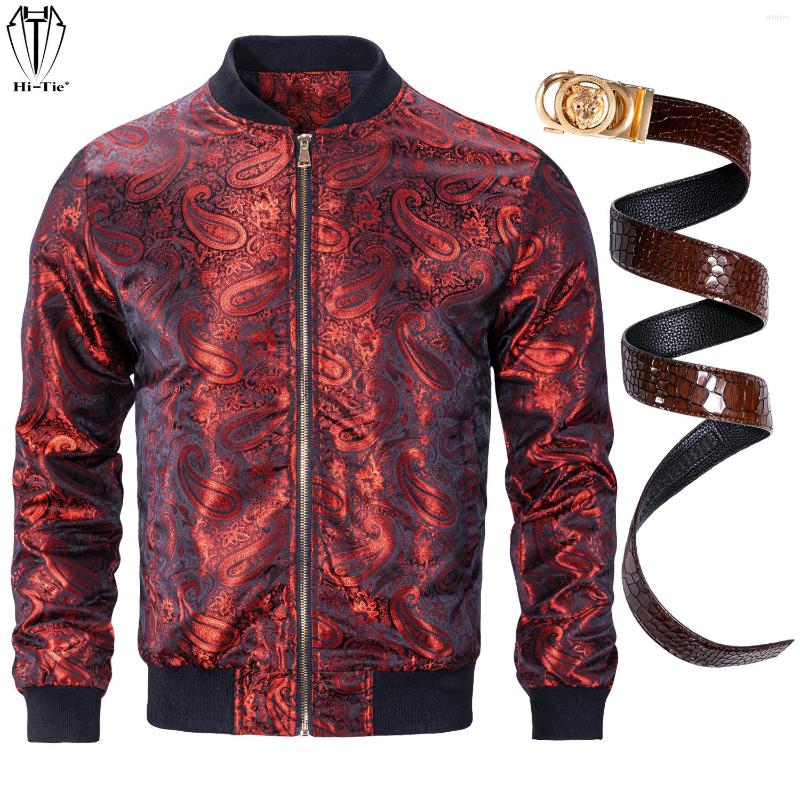 Men' Jackets Hi-Tie Red Burgundy Mens Jacket Zipper Coat Jacquard Sport Streetwear Uniform Gold Automatic Buckle Real Leather Belt, Jk2002-dk2339djc
Men' Jackets Hi-Tie Red Burgundy Mens Jacket Zipper Coat Jacquard Sport Streetwear Uniform Gold Automatic Buckle Real Leather Belt, Jk2002-dk2339djc