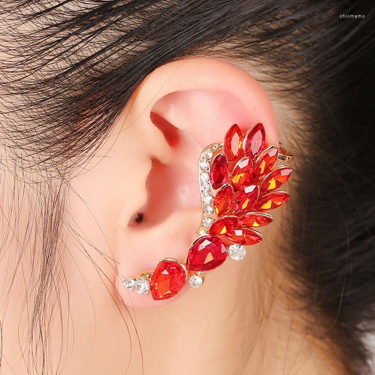Backs Earrings Luxury Lady's Golden Red Cubic Zircon Crystal Angel Wing Ear Sweep Wrap Cuff Climber
Backs Earrings Luxury Lady's Golden Red Cubic Zircon Crystal Angel Wing Ear Sweep Wrap Cuff Climber
