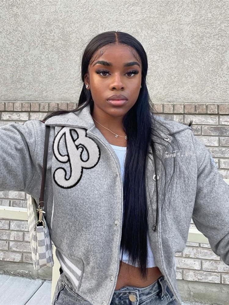 Women' Jackets Sisterlinda Letter Embroidery Print Women Varsity Short Casual Long Sleeve Y2K Vintage Pocket Button Baseball Coats Tops, Black
Women' Jackets Sisterlinda Letter Embroidery Print Women Varsity Short Casual Long Sleeve Y2K Vintage Pocket Button Baseball Coats Tops, Black