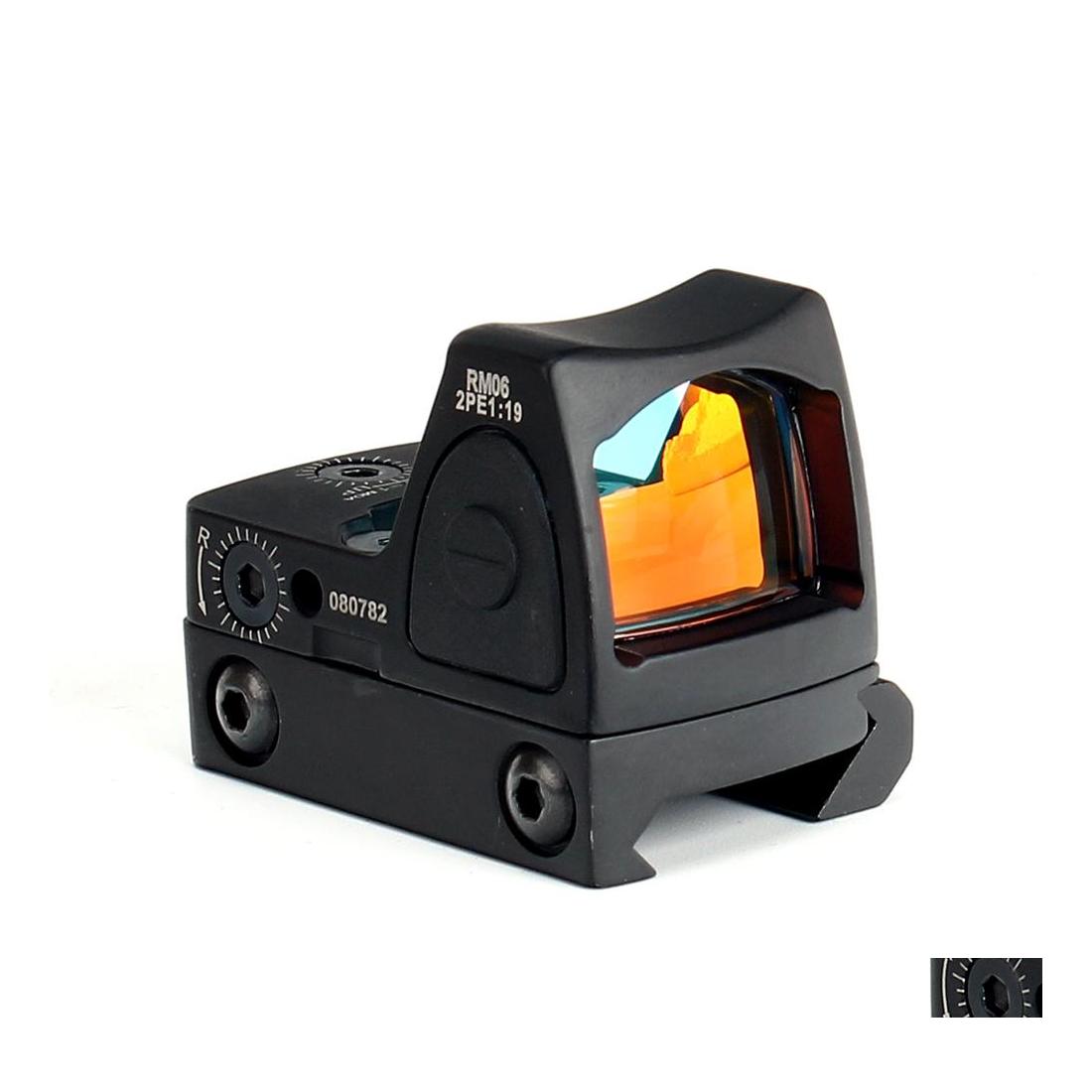 Scopes Tacticla 1X Mini Rmr Red Dot Sight Reflex Scope Picatinny Weaver Rail Mount For Airsoft Hunting Rifle Riflescope Drop Deliver Dhoxz, Black