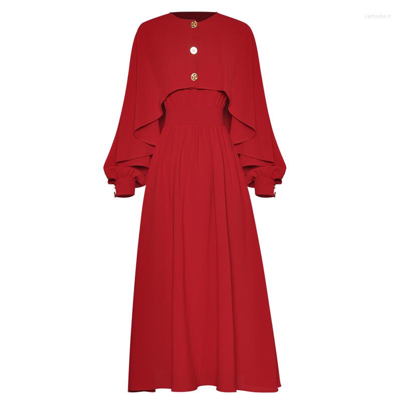 Work Dresses 2023 Women Clothing Two Pieces Set Red Cloak Crop Top Round Neck Sleeveless Draped A Line Elegant Midi Dress M L XL XXL
Work Dresses 2023 Women Clothing Two Pieces Set Red Cloak Crop Top Round Neck Sleeveless Draped A Line Elegant Midi Dress M L XL XXL