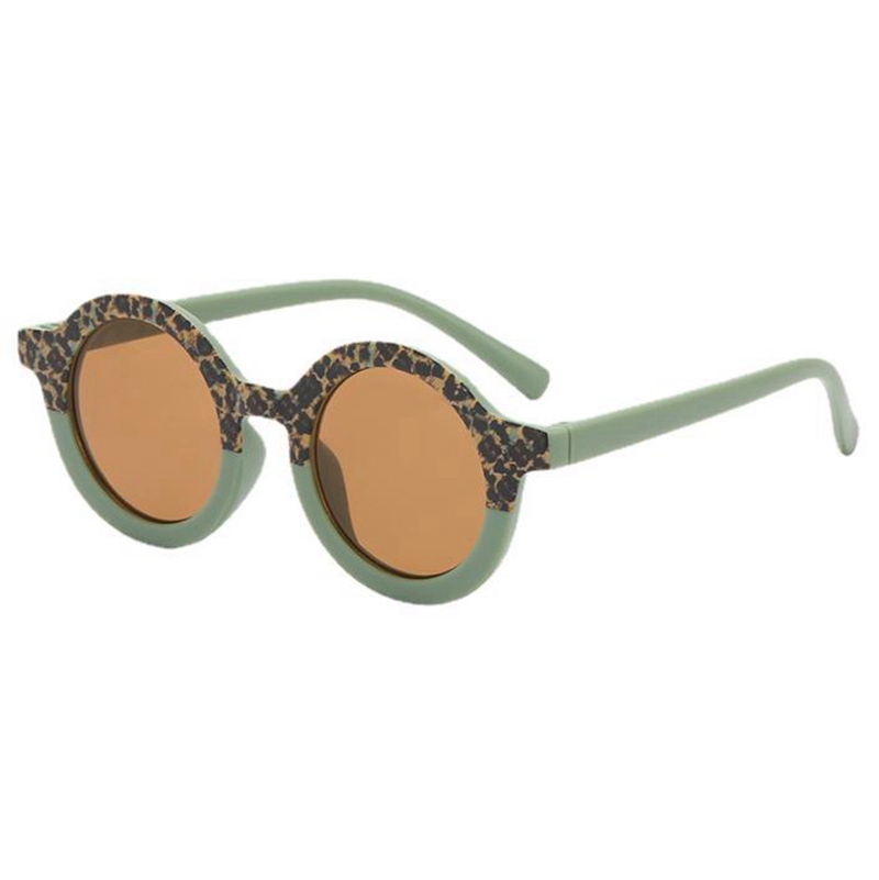 Round Sunglasses Leopard Girls Sun Glasses UV400 Protection Children Eyeglasses Boys Beach Eyewear Summer Kids Accessories 5 Colors Wholesale DW6831 Z