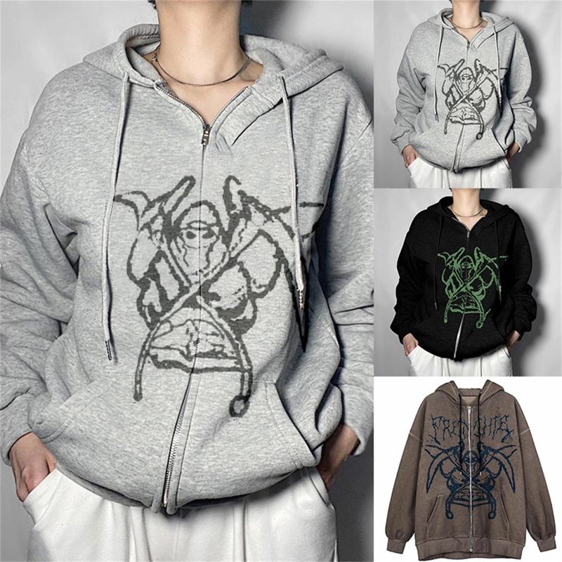 Women's Hoodies Throw Over For Women Jacket Casual Gothic Skeleton Print Hoodie Zipper Pocket Loose Teen Girls Coat, Grey
Women's Hoodies Throw Over For Women Jacket Casual Gothic Skeleton Print Hoodie Zipper Pocket Loose Teen Girls Coat, Grey