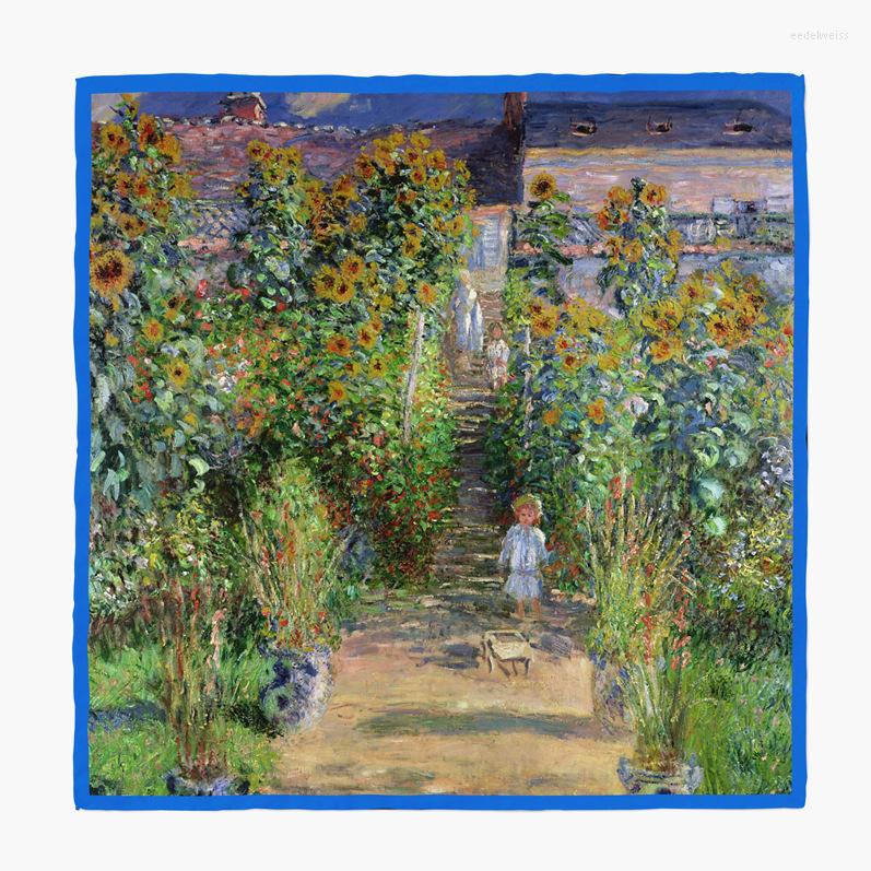 Scarves 53cm Luxury Woman Silk Square Scarf Monet Witney Garden Painting Bandana Headband Hijab Adult Muslim Neckerchief For Bags
Scarves 53cm Luxury Woman Silk Square Scarf Monet Witney Garden Painting Bandana Headband Hijab Adult Muslim Neckerchief For Bags