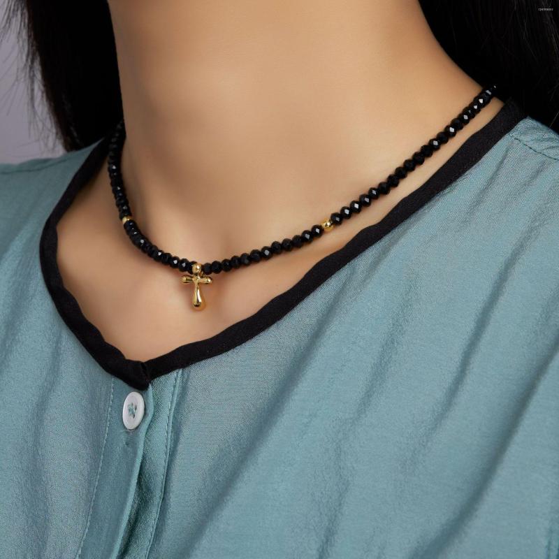Chains Niche Advanced Design Natural Semi-Precious Stone Multicolor Black Beaded Necklace Cross Pendant
Chains Niche Advanced Design Natural Semi-Precious Stone Multicolor Black Beaded Necklace Cross Pendant