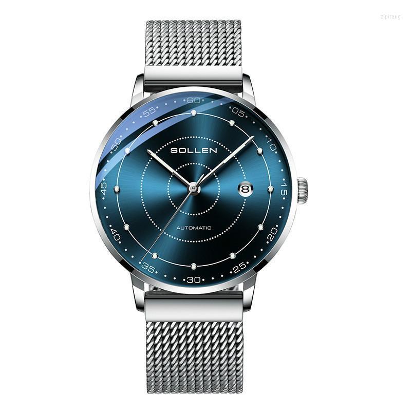 Wristwatches Luxury Men's Mechanical Watches Simple Watch Steel Belt Automatic Business Waterproof Luminous Man SL312, Steel blue surface
Wristwatches Luxury Men's Mechanical Watches Simple Watch Steel Belt Automatic Business Waterproof Luminous Man SL312, Steel blue surface