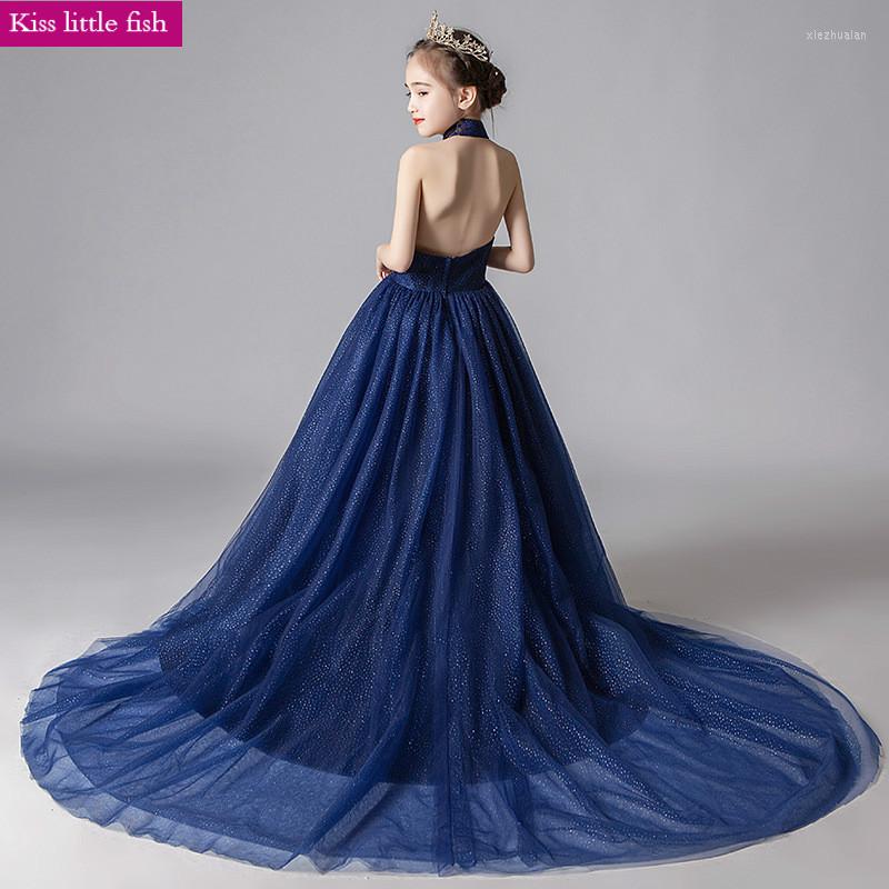 Girl Dresses Long Blue Pageant For Girls Gown Navy, Picture shown