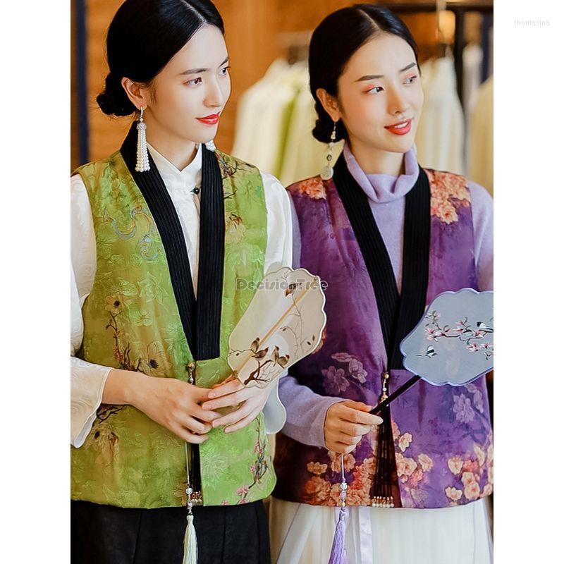Ethnic Clothing 2023 Improved Chinese Ancient Style Women V-neck Tang Suit Flower Printed Sleeveless Retro Short Elegant Daily Vest
Ethnic Clothing 2023 Improved Chinese Ancient Style Women V-neck Tang Suit Flower Printed Sleeveless Retro Short Elegant Daily Vest