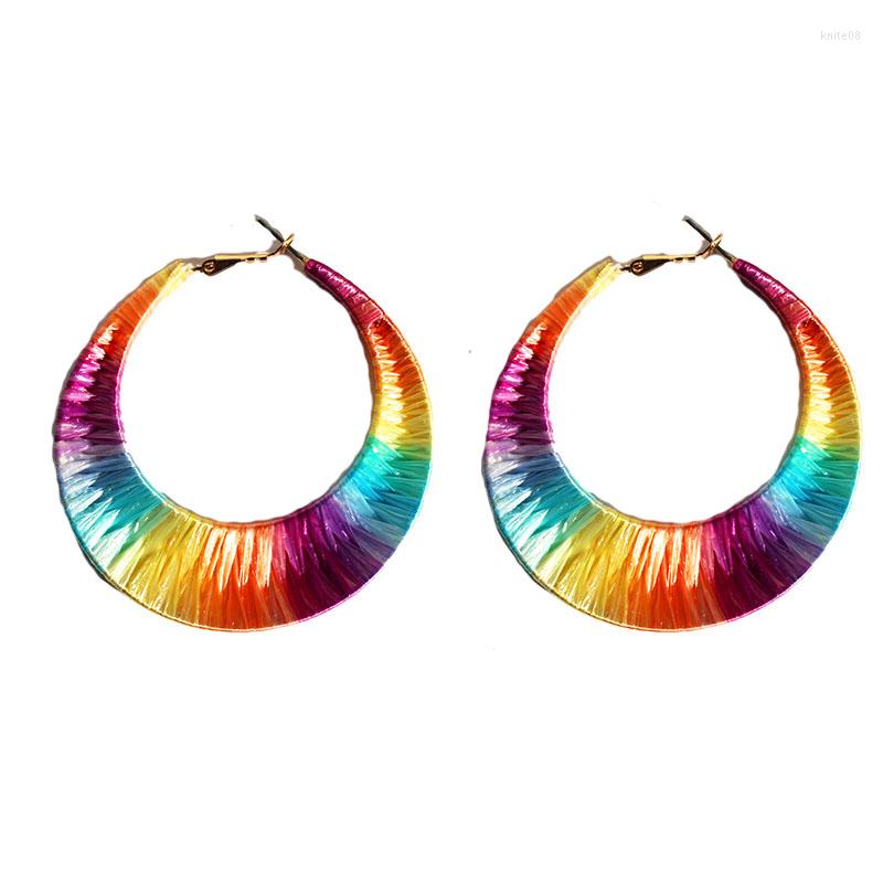 Hoop Earrings Ins Handmade Rainbow Raffia Geometric Minimalism Minimalist Trendy Fashion Korean Party Women Jewelry Bijoux
Hoop Earrings Ins Handmade Rainbow Raffia Geometric Minimalism Minimalist Trendy Fashion Korean Party Women Jewelry Bijoux